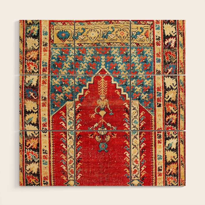 Kula West Anatolian Niche Rug Print Wood Wall Art Gallery Image 1