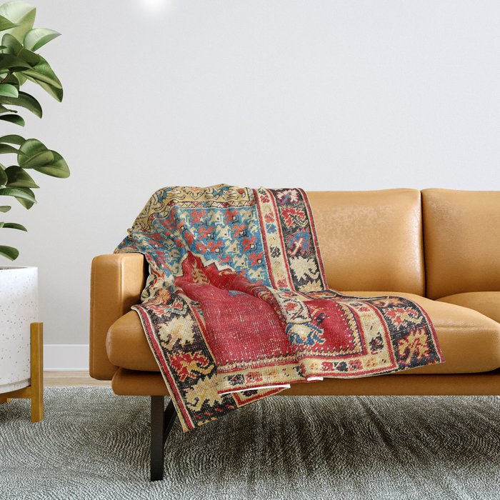 Kula West Anatolian Niche Rug Print Throw Blanket Gallery Image 1