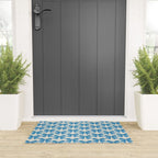 Elegant Blue Bow Pattern A Classic and Stylish Design Welcome Mat Gallery Image 3