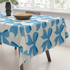 Elegant Blue Bow Pattern A Classic and Stylish Design Tablecloth Gallery Image 3