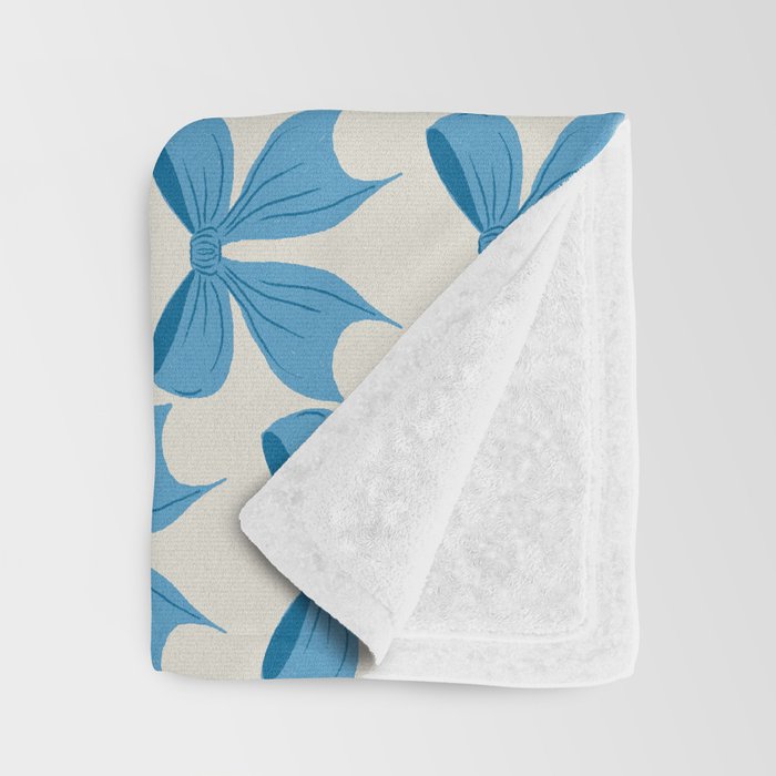 Elegant Blue Bow Pattern A Classic and Stylish Design Throw Blanket Gallery Image 3