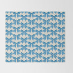 Elegant Blue Bow Pattern A Classic and Stylish Design Throw Blanket Gallery Image 2