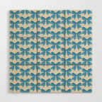 Elegant Blue Bow Pattern A Classic and Stylish Design Wood Wall Art Gallery Image 1