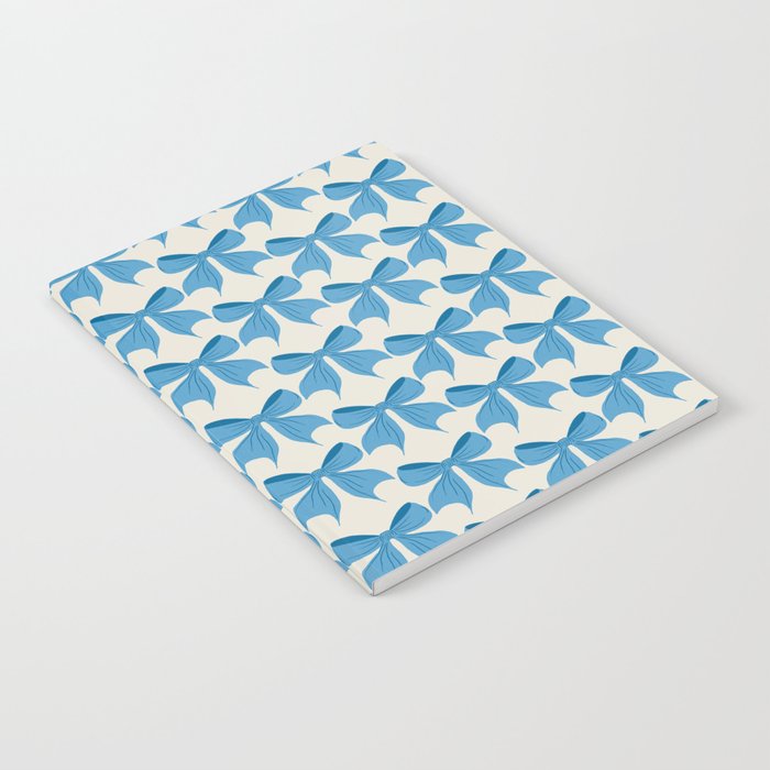 Elegant Blue Bow Pattern A Classic and Stylish Design Notebook Gallery Image 2