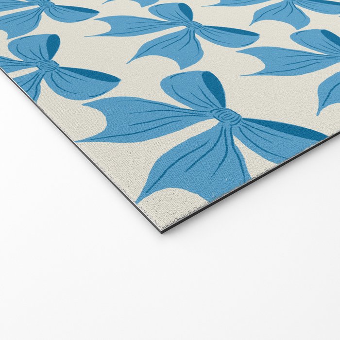 Elegant Blue Bow Pattern A Classic and Stylish Design Welcome Mat Gallery Image 2
