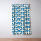 Elegant Blue Bow Pattern A Classic and Stylish Design Window Curtain Gallery Image 3