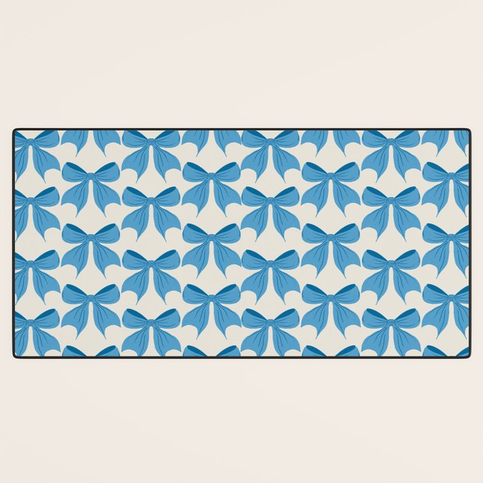 Elegant Blue Bow Pattern A Classic and Stylish Design Desk Mat Gallery Image 3