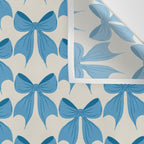 Elegant Blue Bow Pattern A Classic and Stylish Design Wall Tapestry Gallery Image 3