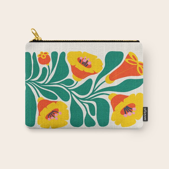 Orioles & Golden Poppy: Les Fleurs | Flower Market 04 | Spring Summer 23 Carry All Pouch Gallery Image 1