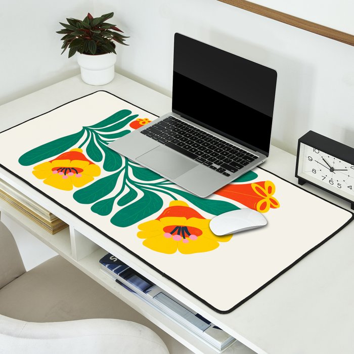 Orioles & Golden Poppy: Les Fleurs | Flower Market 04 | Spring Summer 23 Desk Mat Gallery Image 2