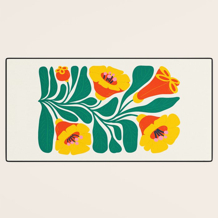 Orioles & Golden Poppy: Les Fleurs | Flower Market 04 | Spring Summer 23 Desk Mat Gallery Image 3