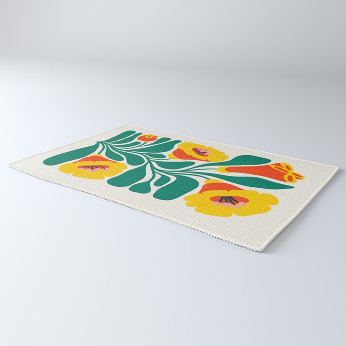 Orioles & Golden Poppy: Les Fleurs | Flower Market 04 | Spring Summer 23 Rug Gallery Image 3