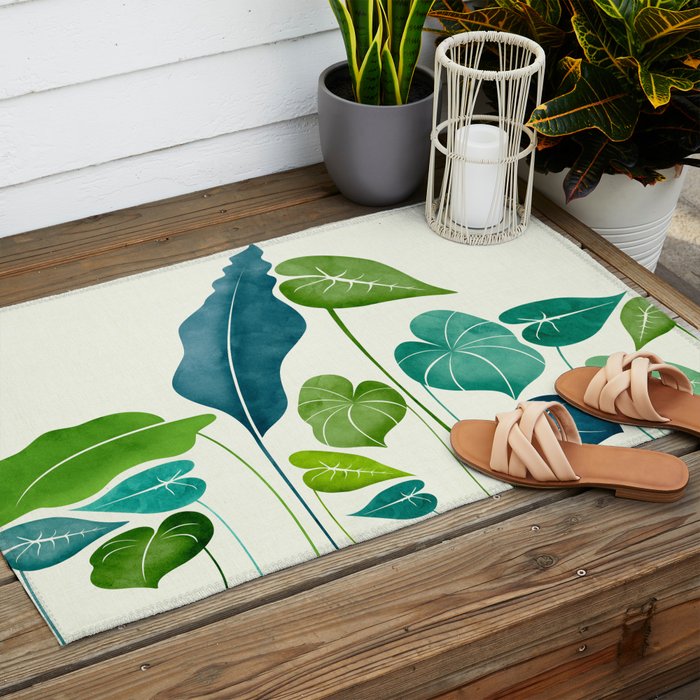 Tropical Plant Study Outdoor Rug Gallery Image 2