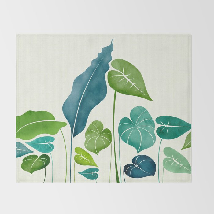 Tropical Plant Study Throw Blanket Gallery Image 2