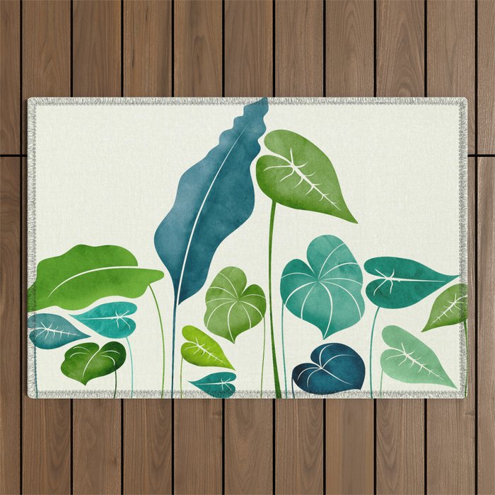 Tropical Plant Study Outdoor Rug Gallery Image 1