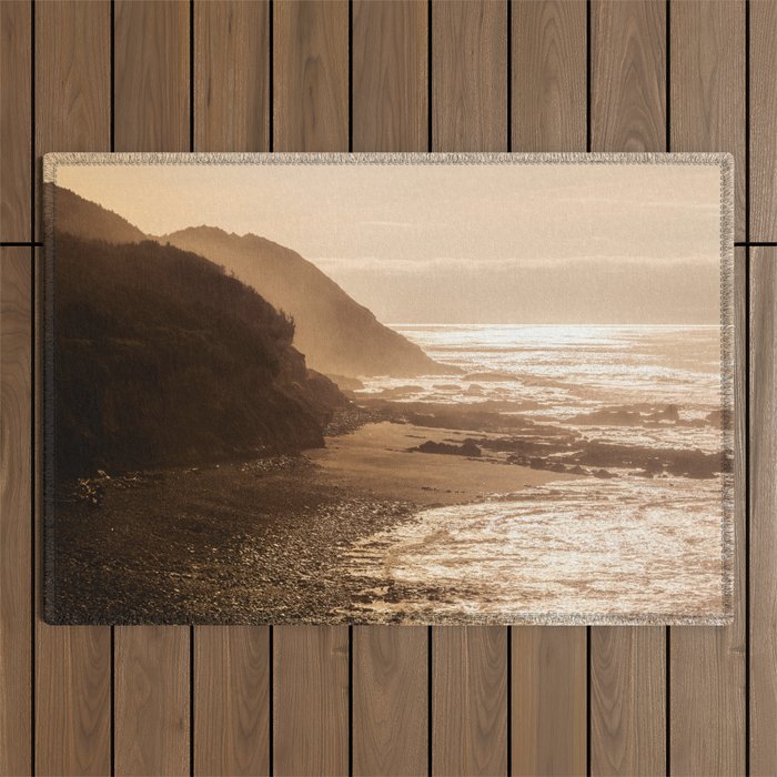 Pacific Coast Beach Sunset Outdoor Rug Gallery Image 1