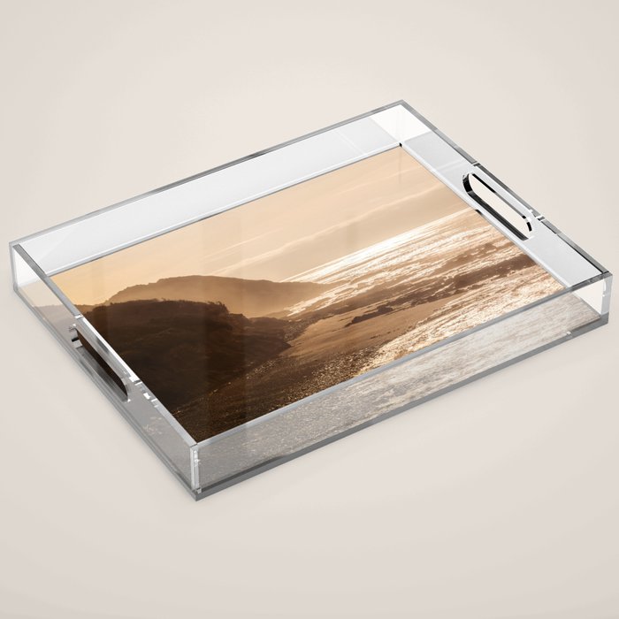Pacific Coast Beach Sunset Acrylic Tray Gallery Image 1