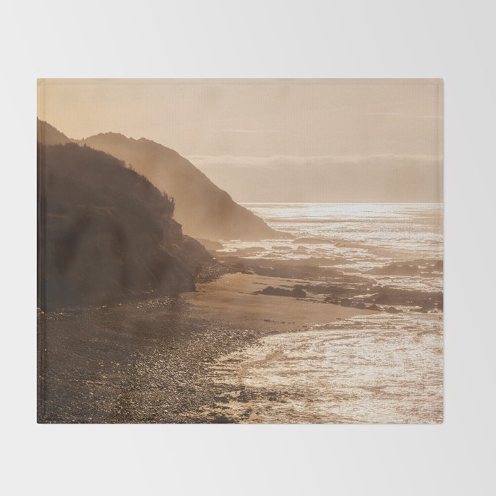 Pacific Coast Beach Sunset Throw Blanket Gallery Image 2