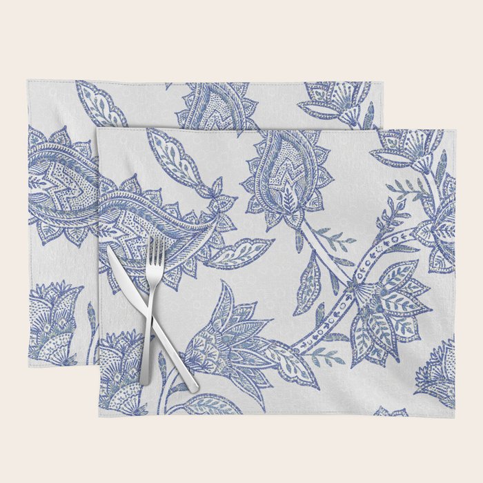 Oriental classic floral paisley - Delft Blue Placemat Gallery Image 1