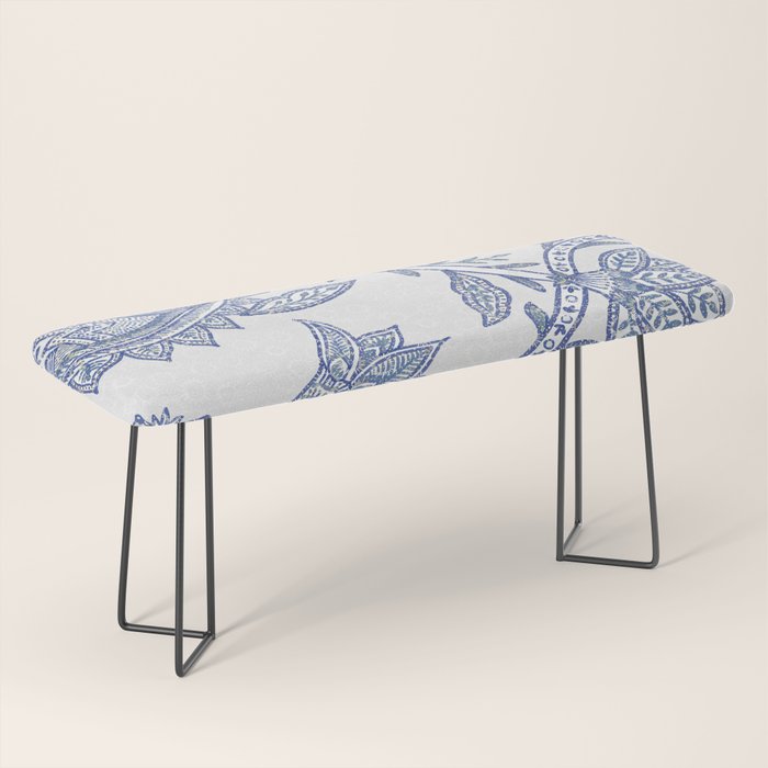 Oriental classic floral paisley - Delft Blue Bench Gallery Image 1