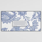 Oriental classic floral paisley - Delft Blue Desk Mat Gallery Image 1