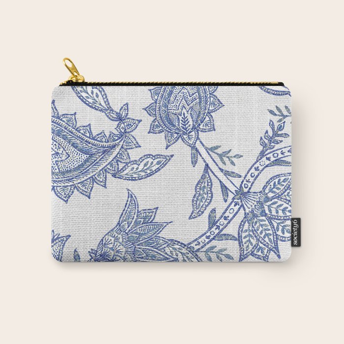 Oriental classic floral paisley - Delft Blue Carry All Pouch Gallery Image 1