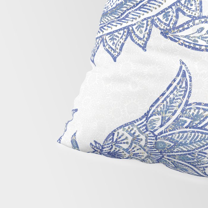 Oriental classic floral paisley - Delft Blue Pillow Sham Gallery Image 4