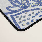Oriental classic floral paisley - Delft Blue Desk Mat Gallery Image 4