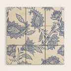 Oriental classic floral paisley - Delft Blue Wood Wall Art Gallery Image 1