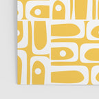 Mid Century Modern Piquet Geometric Multi Pattern Muted Mustard Yellow and White Poster Gallery Image 3