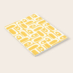 Mid Century Modern Piquet Geometric Multi Pattern Muted Mustard Yellow and White Notebook Gallery Image 2