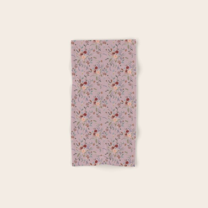 Bohemian Watercolor Floral - Cool Pink Bath Towel Gallery Image 1