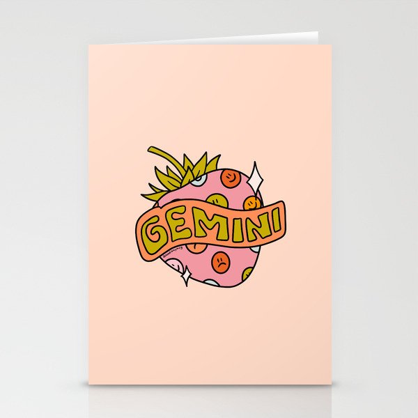 Gemini Strawberry Stationery Card Gallery Image 2