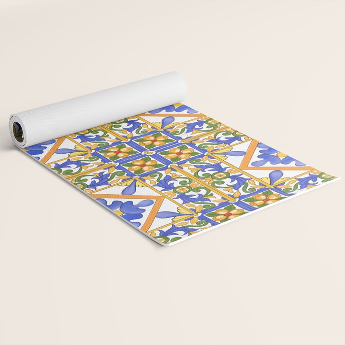 Summer,colourful detailed, Sicilian style art Yoga Mat Gallery Image 2