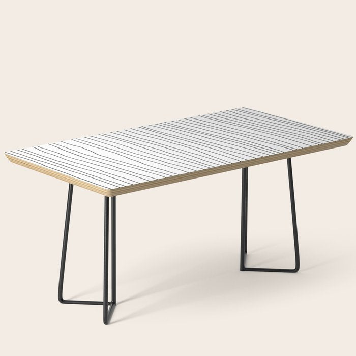 Hand Drawn Lines Vertical White Dark Gray Coffee Table Gallery Image 1