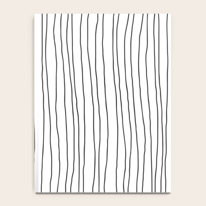 Hand Drawn Lines Vertical White Dark Gray Notebook Gallery Image 4