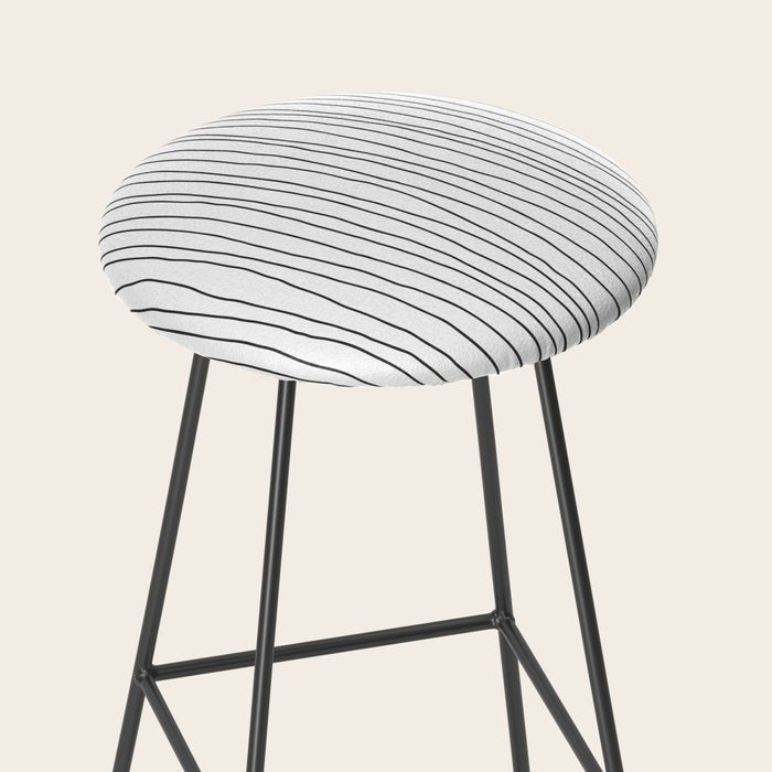 Hand Drawn Lines Vertical White Dark Gray Stool Gallery Image 2