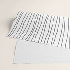 Hand Drawn Lines Vertical White Dark Gray Wrapping Paper Gallery Image 2