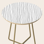 Hand Drawn Lines Vertical White Dark Gray Side Table Gallery Image 2