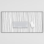 Hand Drawn Lines Vertical White Dark Gray Desk Mat Gallery Image 1