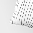 Hand Drawn Lines Vertical White Dark Gray Pillow Sham Gallery Image 4