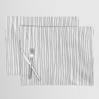 Hand Drawn Lines Vertical White Dark Gray Placemat Gallery Image 1