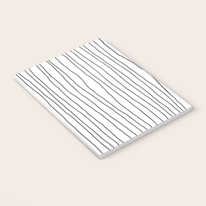 Hand Drawn Lines Vertical White Dark Gray Notebook Gallery Image 3