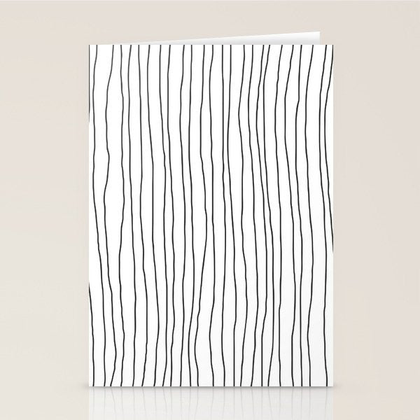 Hand Drawn Lines Vertical White Dark Gray Stationery Card Gallery Image 2