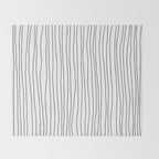 Hand Drawn Lines Vertical White Dark Gray Throw Blanket Gallery Image 2
