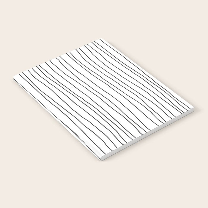 Hand Drawn Lines Vertical White Dark Gray Notebook Gallery Image 2