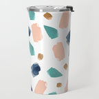 Terrazzo (turquoise, navy, pink & gold) Travel Mug Gallery Image 2