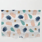 Terrazzo (turquoise, navy, pink & gold) Wall Hanging Gallery Image 1