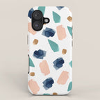 Terrazzo (turquoise, navy, pink & gold) iPhone Case Gallery Image 1
