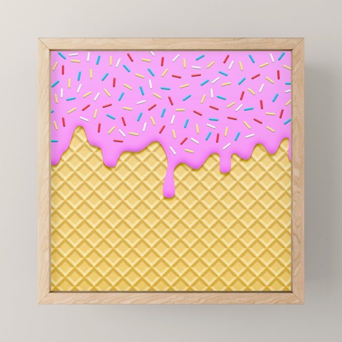 Strawberry Ice Cream Mini Art Print Gallery Image 1
